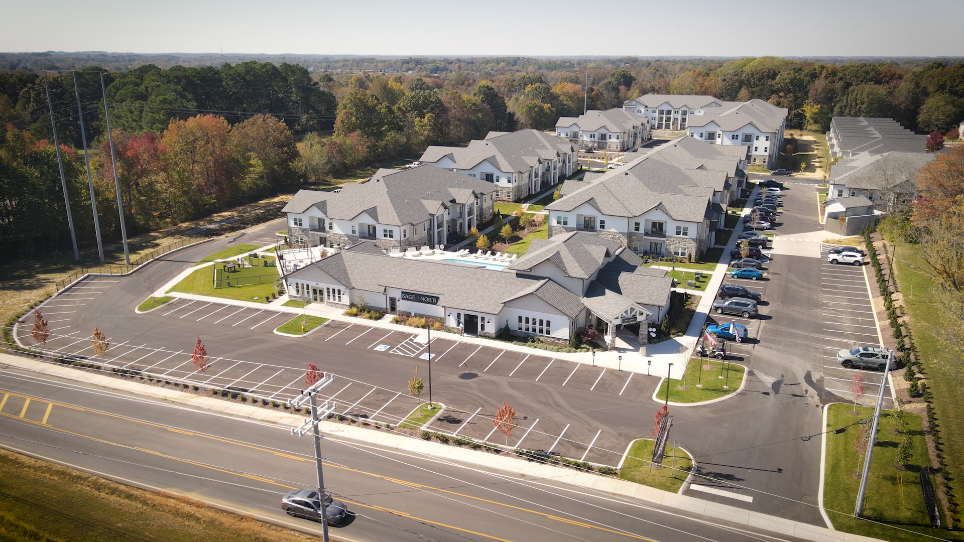 Main entrance of Sage North, just of Sage Road in White House, Tennessee. 