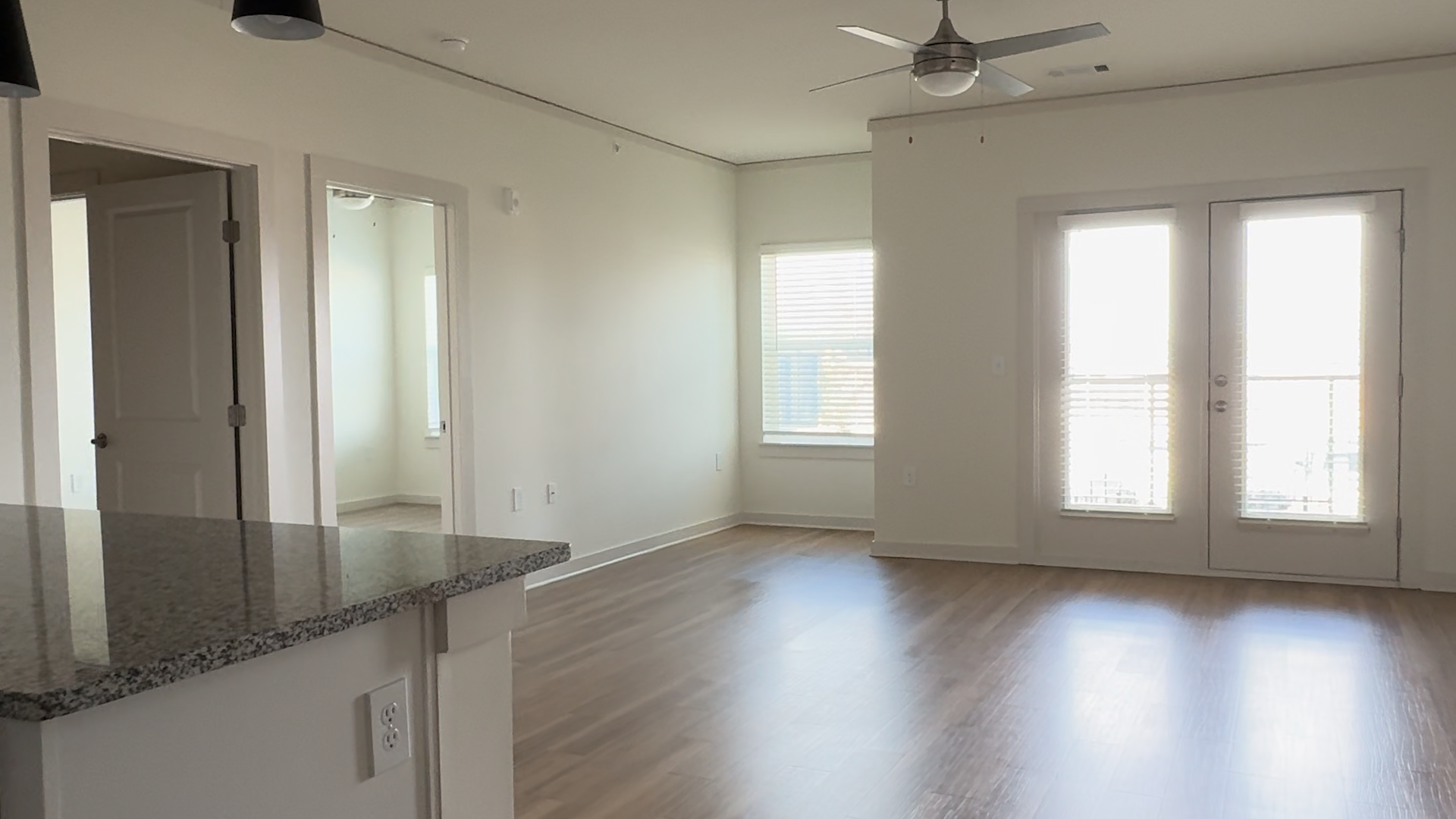 Open concept living area of 1 Bedroom Trail Floor Plan Open concept living area of 1 Bedroom Trail Floor Plan