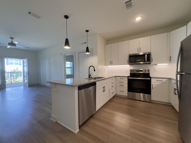 Kitchen and Living Area of Channel Floor Plan