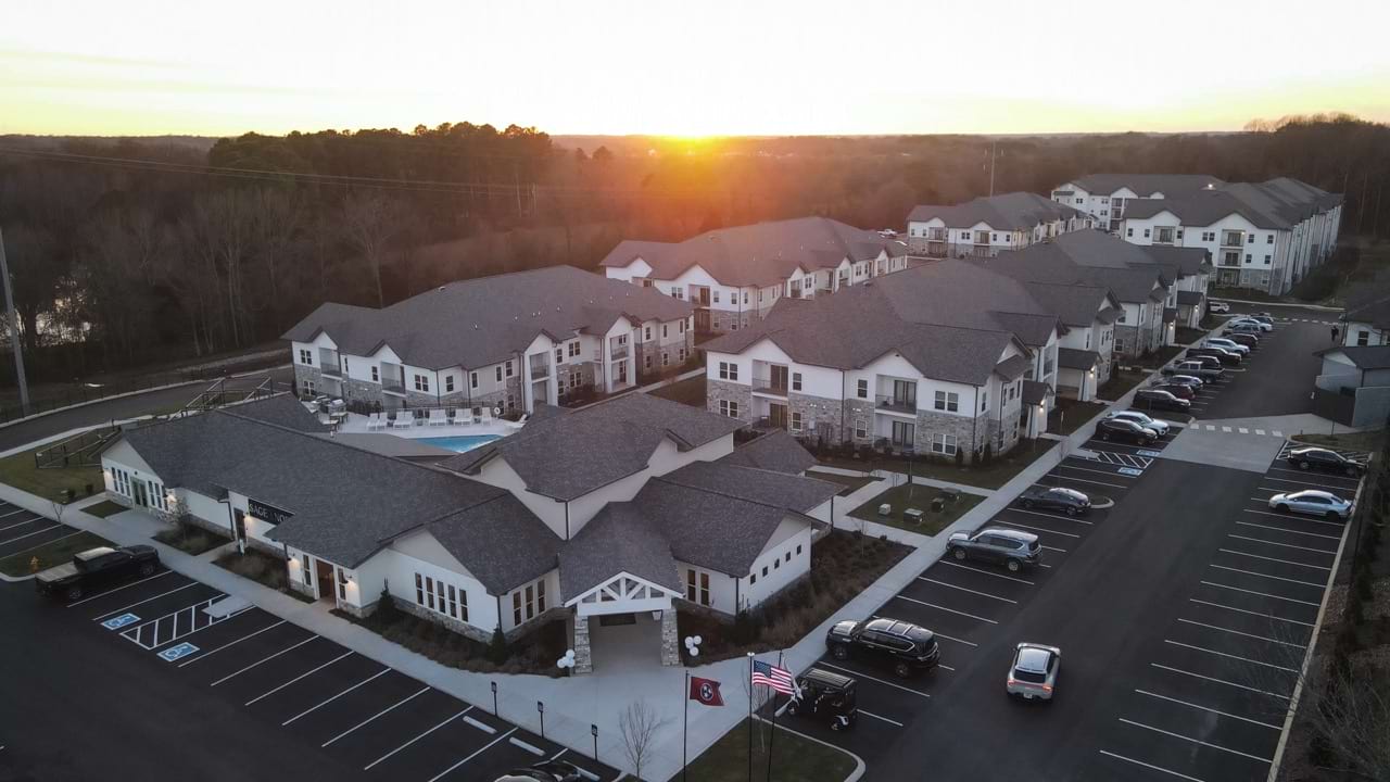 Aerial view of the Sage North Apartment Community in White House, Tennessee Aerial view of the Sage North Apartment Community in White House, Tennessee