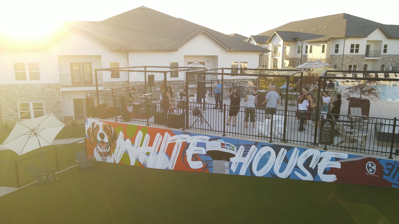 Party on the sun deck at Sage North apartments in White House, TN