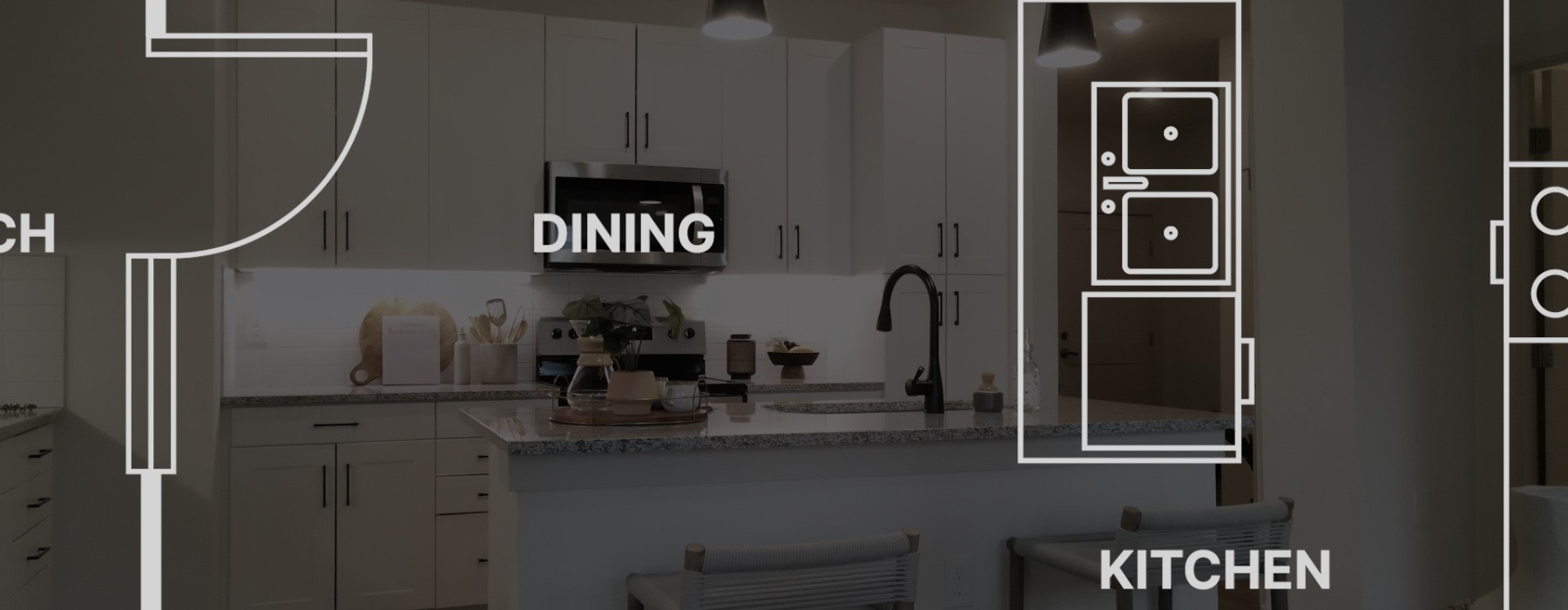 Kitchen Diagram from 2B/2B Perspective Apartment Floor Plan Apartment at Sage North in White House, TN