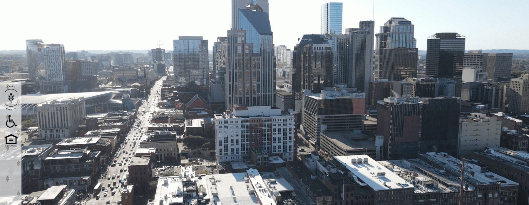 The skyline of Nashville, Tennessee