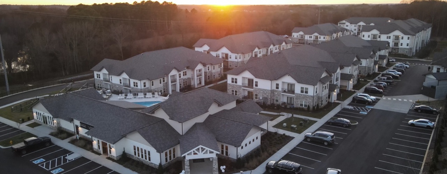 Aerial view of the Sage North Apartment Community in White House, Tennessee